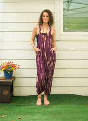 Wild Fig Flow Hand Dyed Dungarees Overalls Jumpsuit with Pockets
