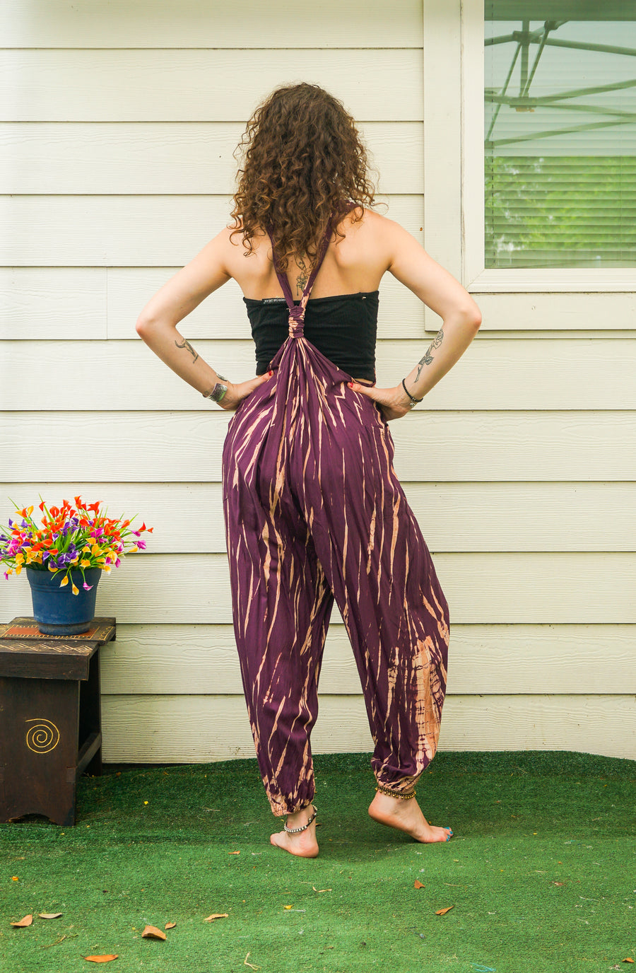 Wild Fig Flow Hand Dyed Dungarees Overalls Jumpsuit with Pockets
