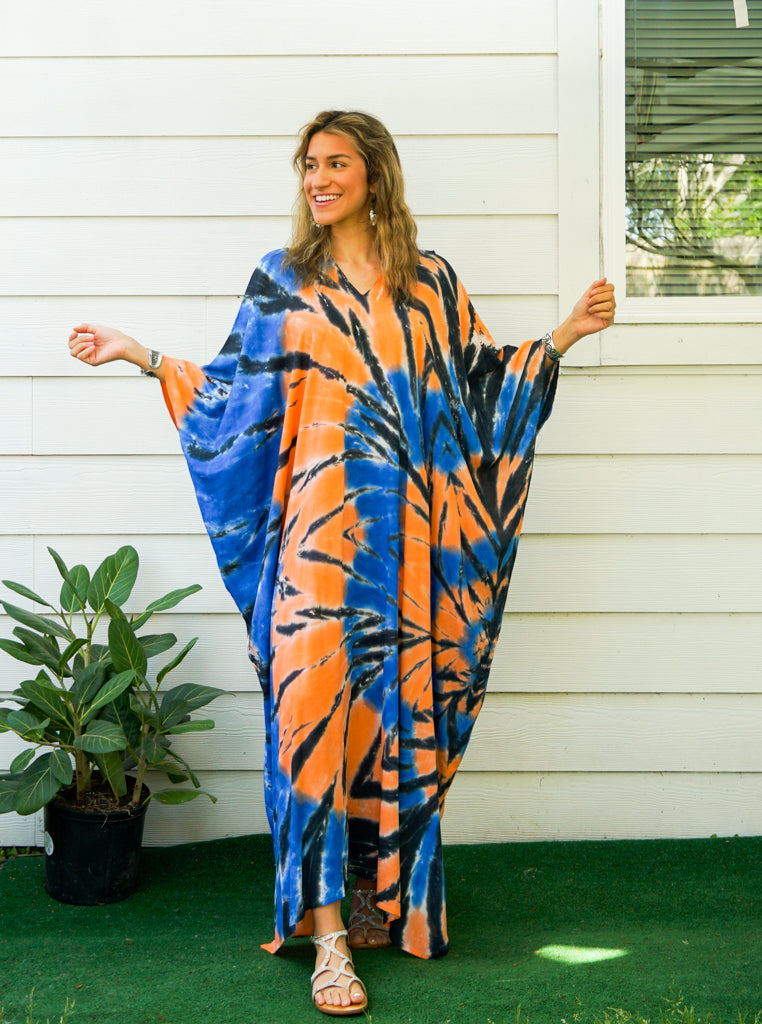 Sunset Ripple Tie Dye Kaftan