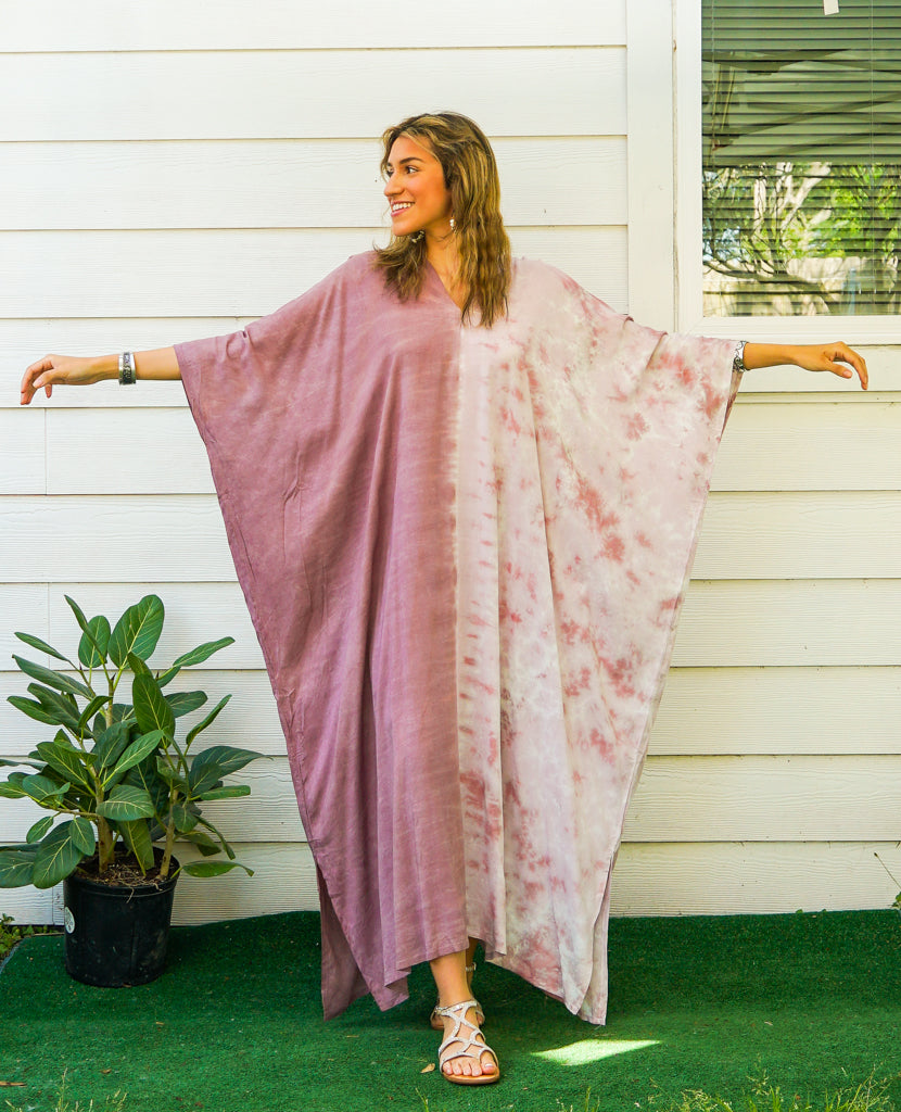 Pink Hand Dyed Kaftan Dress