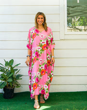 Pink Hibiscus Kaftan