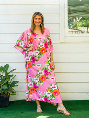 Pink Hibiscus Kaftan