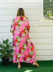 Pink Hibiscus Kaftan