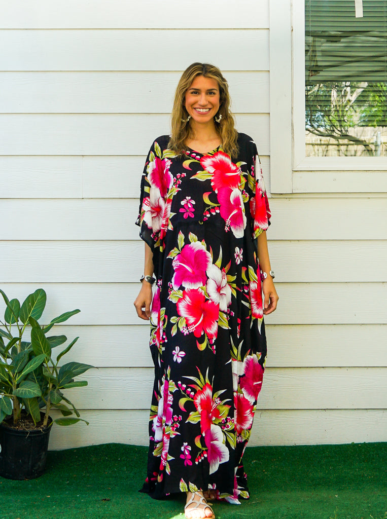 Pink Hibiscus Kaftan