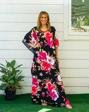 Pink Hibiscus Kaftan