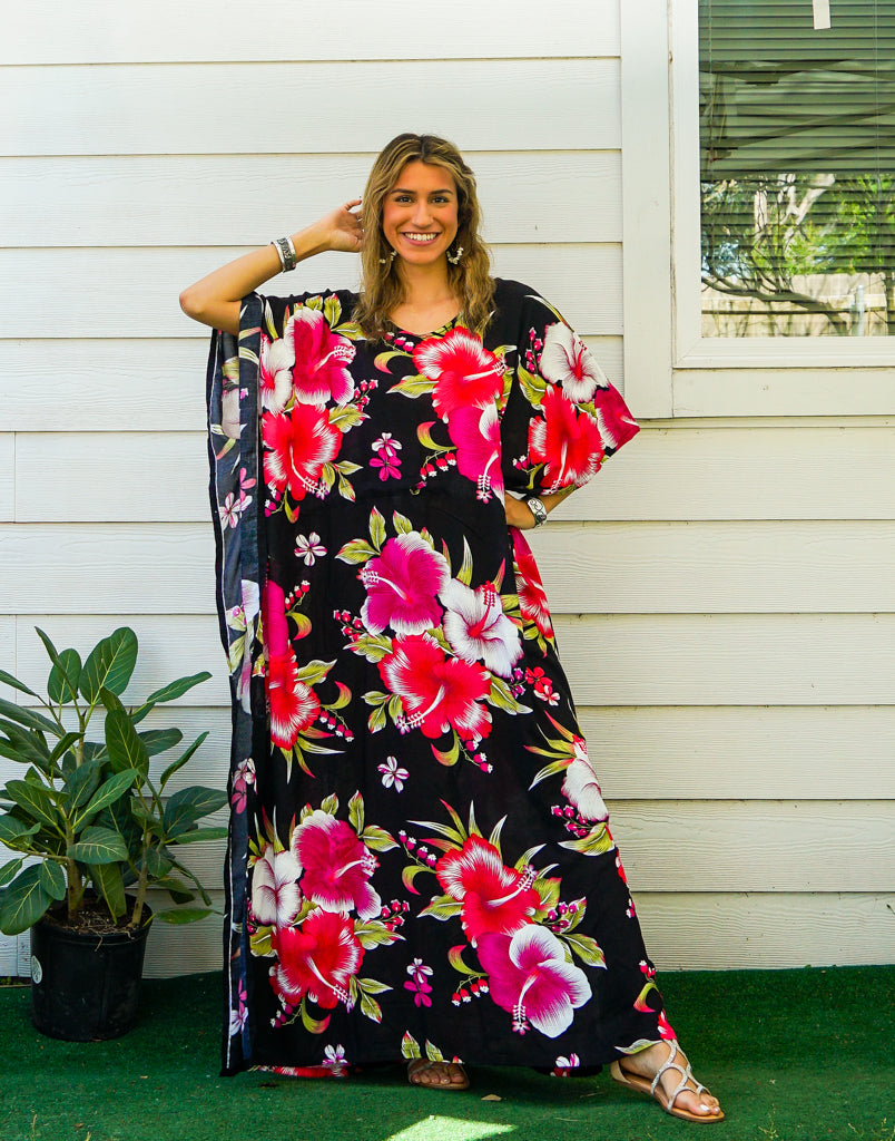 Pink Hibiscus Kaftan