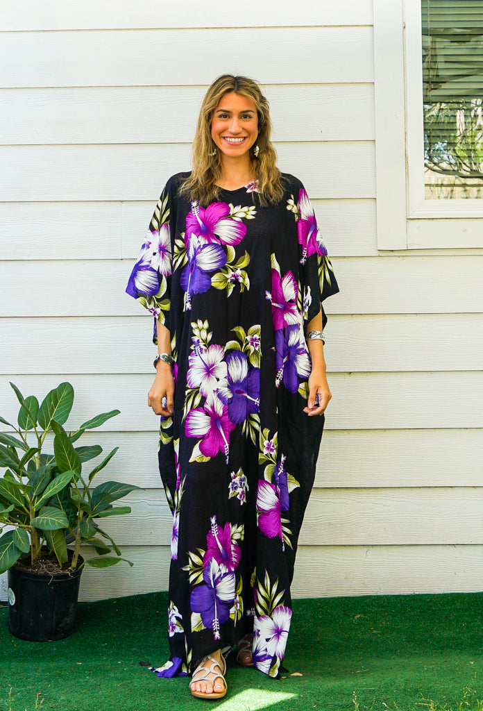 Purple Hibiscus Kaftan