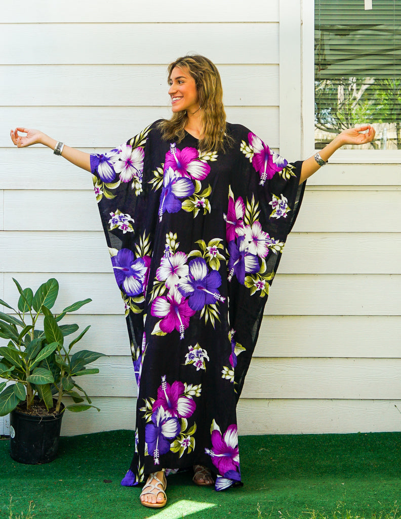 Purple Hibiscus Kaftan