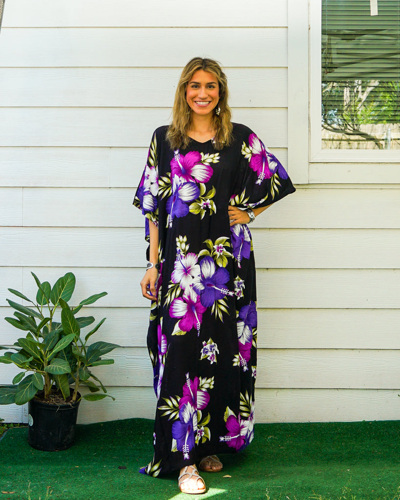 Purple Hibiscus Kaftan