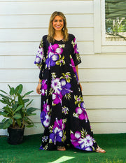 Purple Hibiscus Kaftan