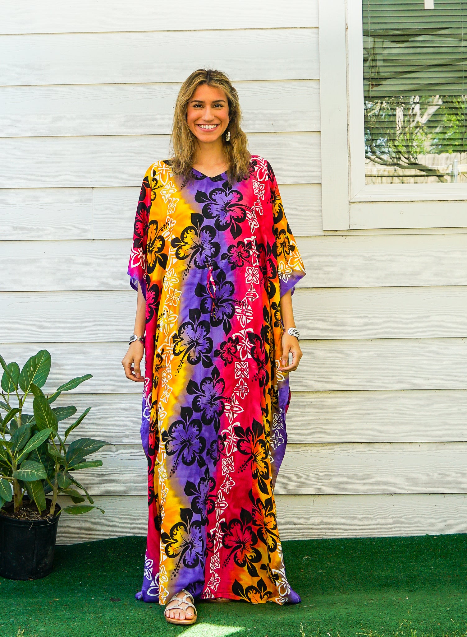 Sunny Hibiscus Kaftan