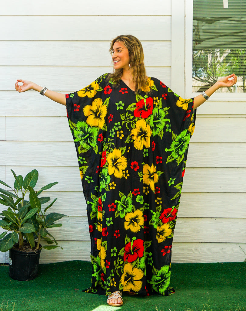 Yellow Hibiscus Kaftan