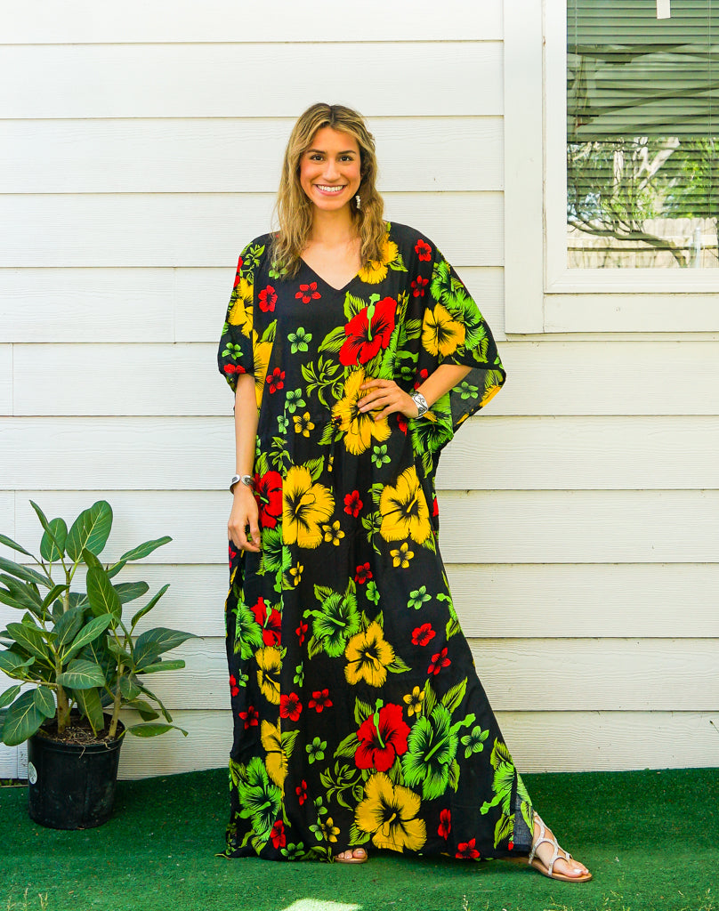 Yellow Hibiscus Kaftan