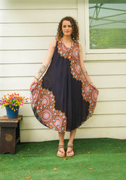 Midnight Mandala Grace Midi Dress