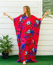 Dark Pink Hibiscus Kaftan