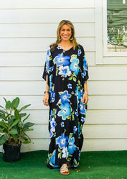 Blue Hibiscus Kaftan