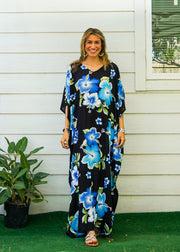 Blue Hibiscus Kaftan