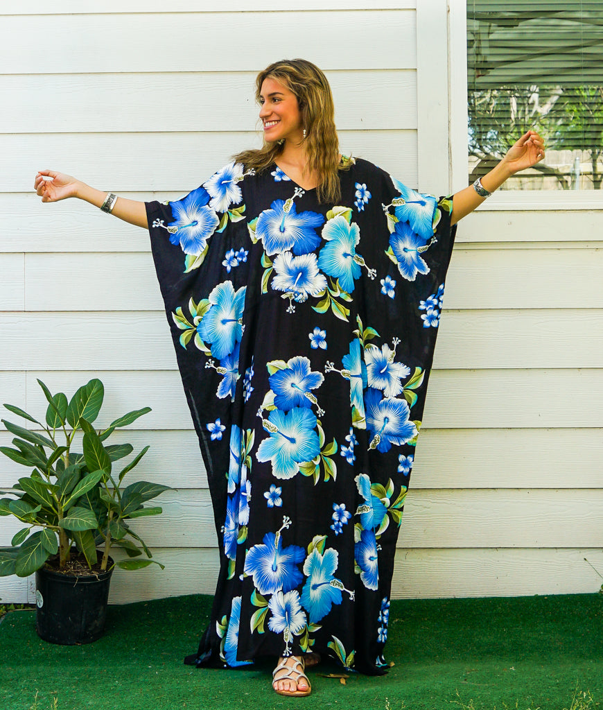 Blue Hibiscus Kaftan