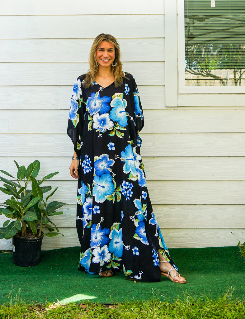 Blue Hibiscus Kaftan