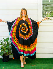 Radiant Spiral Tie-Dye Kaftan