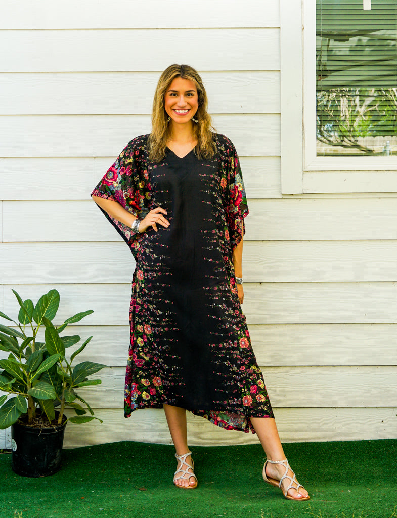 Black Florals Kaftan