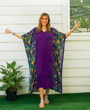 Purple Floral Boho Kaftan