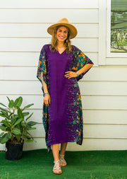 Purple Floral Boho Kaftan