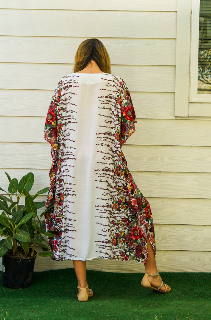 White Florals Kaftan