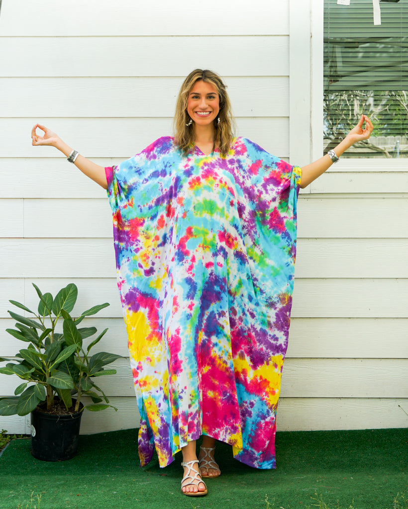 Rainbow Bliss Tie Dye Kaftan