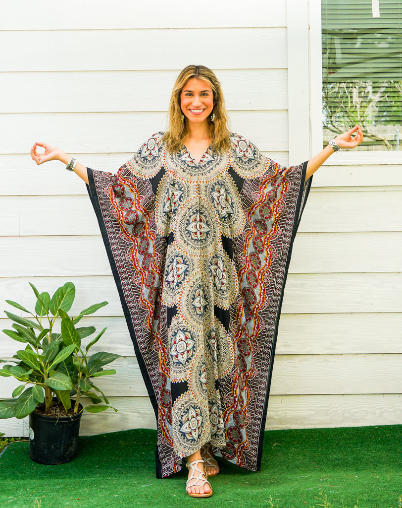 Black Lotus Boho Kaftan