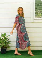 Red Mandala Kaftan