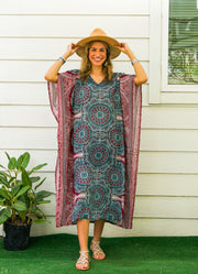 Red Mandala Kaftan