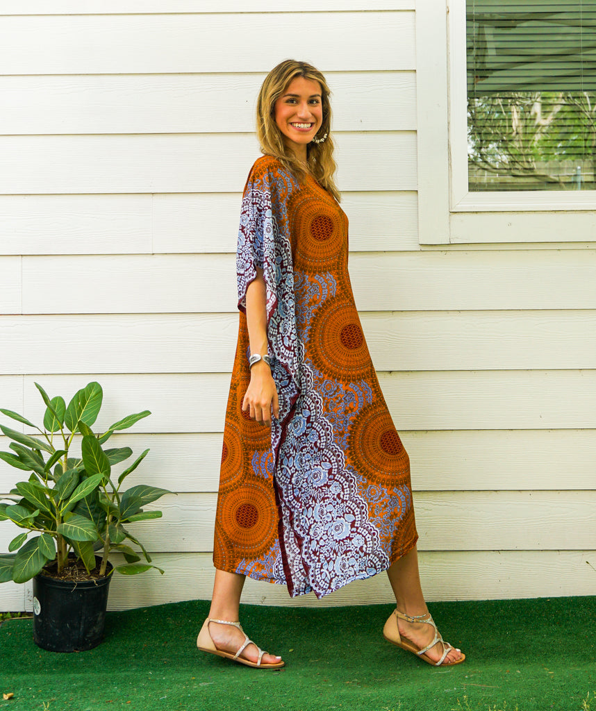 Brown Mandala Kaftan