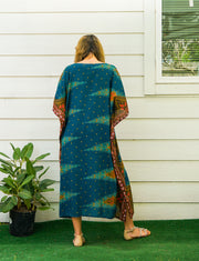 Teal Peacock Boho Kaftan