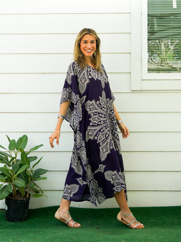 Purple Butterfly Mandala Kaftan