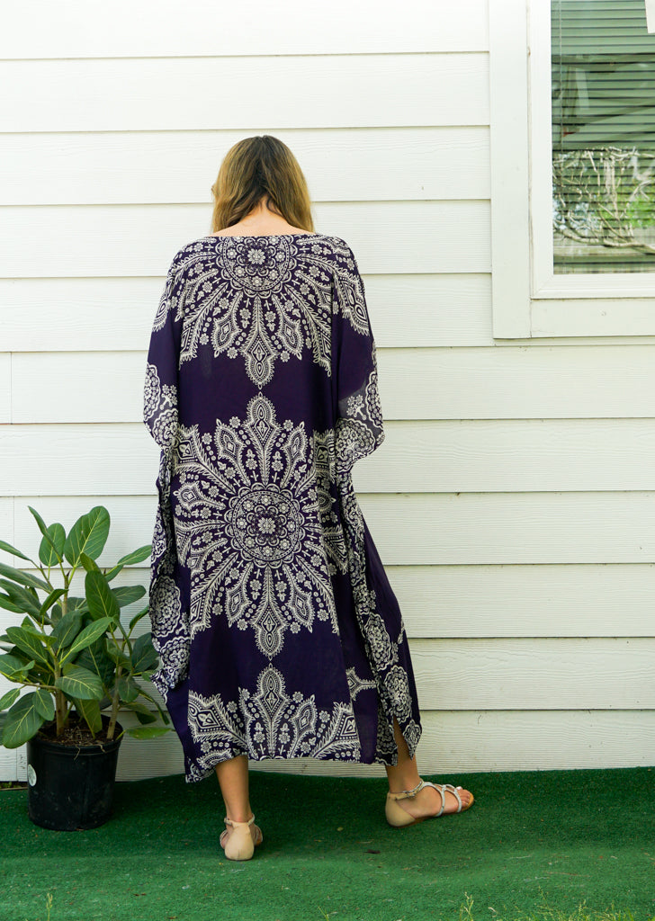 Purple Butterfly Mandala Kaftan