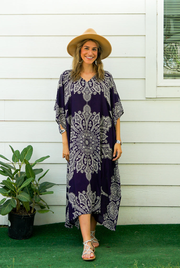 Purple Butterfly Mandala Kaftan