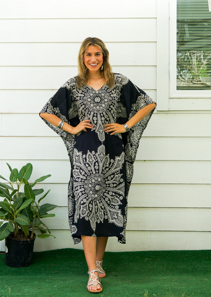 Black Butterfly Mandala Kaftan