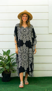 Black Butterfly Mandala Kaftan