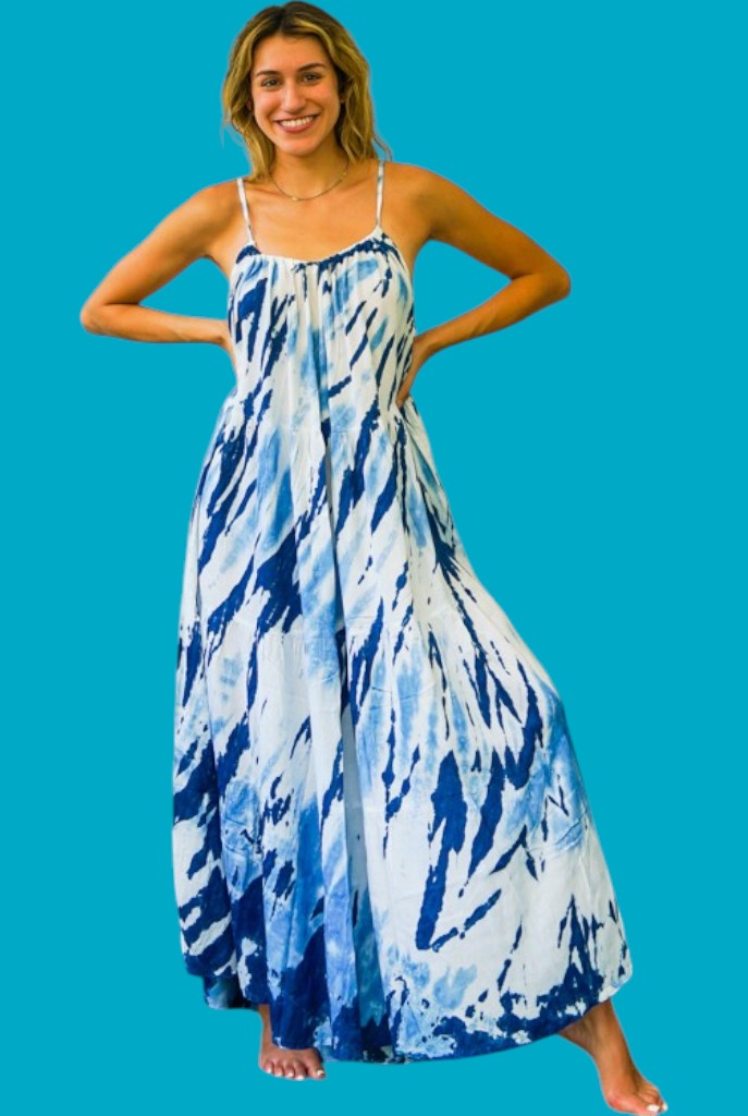 Ocean Breeze Hand Dyed Tiered Maxi Dress