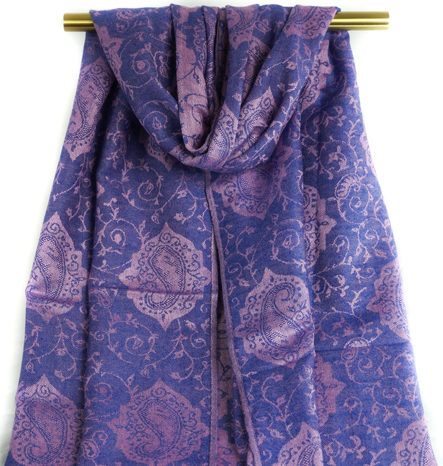 Purple & Pink Paisley Pashmina Scarf Bohemian Shawl