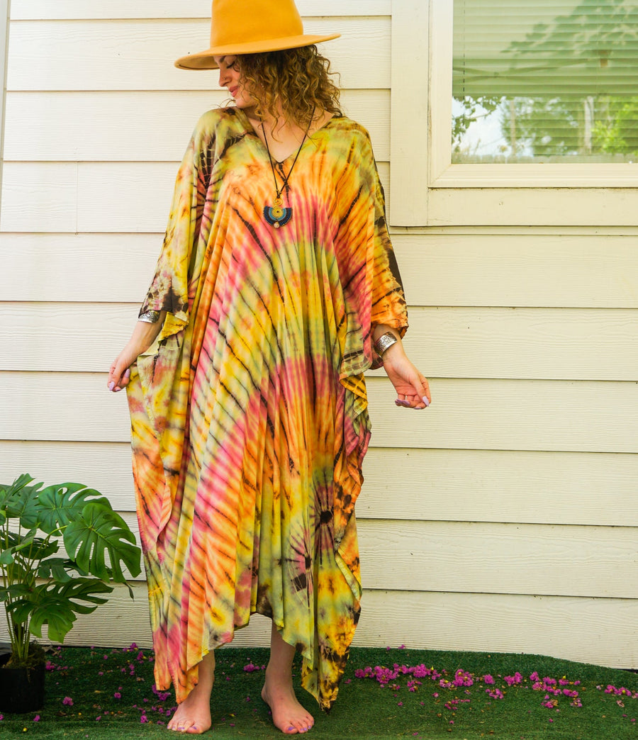 Sunburst Spiral Tie-Dye Kaftan