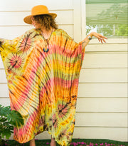 Sunburst Spiral Tie-Dye Kaftan