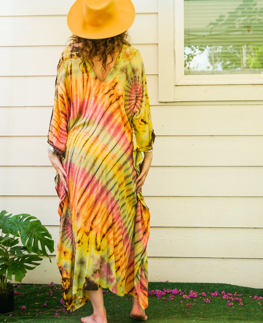 Sunburst Spiral Tie-Dye Kaftan