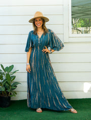 S9453- Shibori Tie Dye Tiered Dress