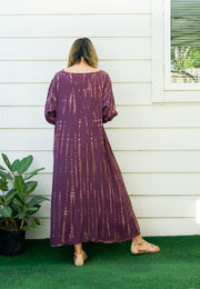 S9465- Shibori Tie Dye Long Sleeve Dress