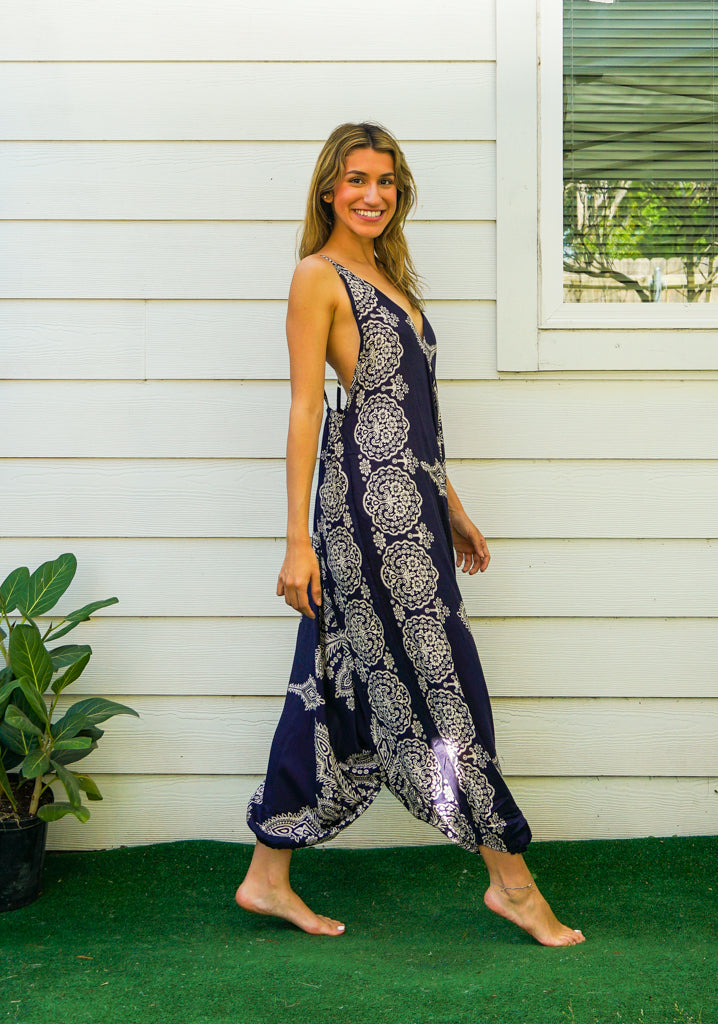 Midnight Butterfly Mandala Hippie Boho Jumpsuit