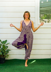 Amethyst Lotus  Boho Hippie Jumpsuit