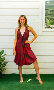 S9679- Shibori Tie Dye Boho Short Dress