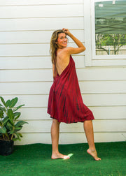 S9679- Shibori Tie Dye Boho Short Dress